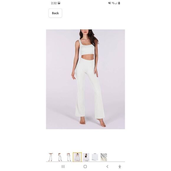 New Medium Ododos Boot Cut White Yoga Gym Workout Casual.Pants Tummy Control NWT - Picture 4 of 9